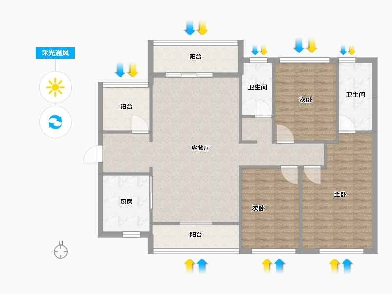 广东省-广州市-美的江上法启-112.00-户型库-采光通风