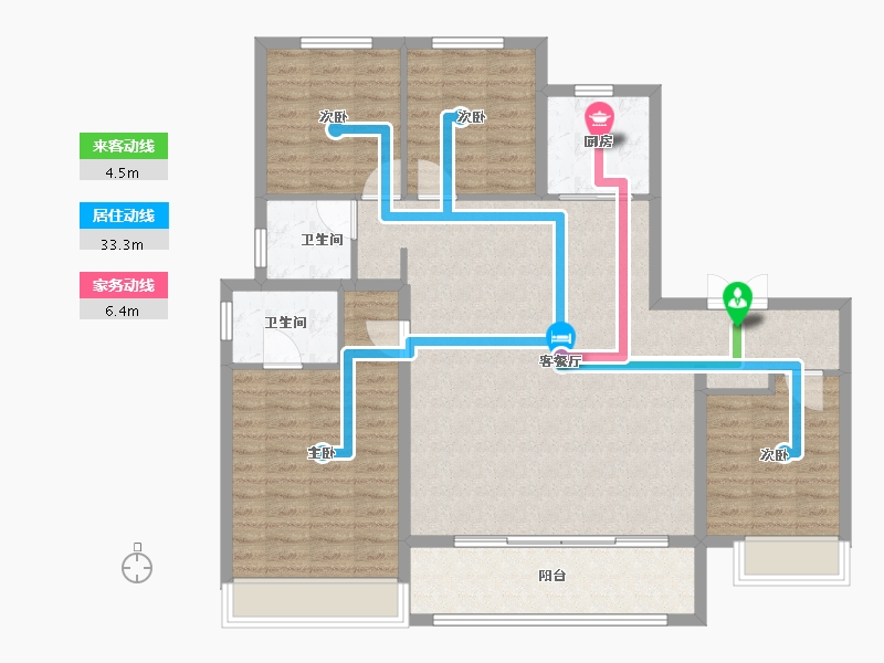 山东省-滨州市-绿地雲栖桃源-116.80-户型库-动静线