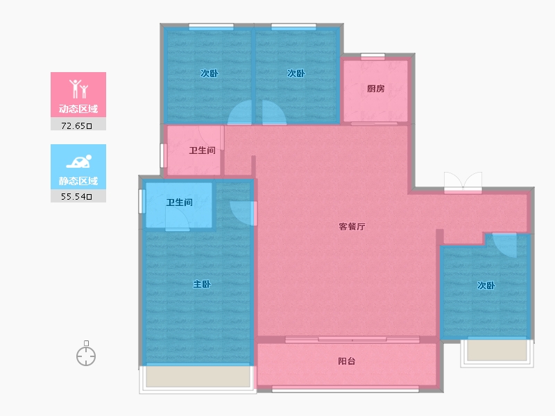 山东省-滨州市-绿地雲栖桃源-116.80-户型库-动静分区