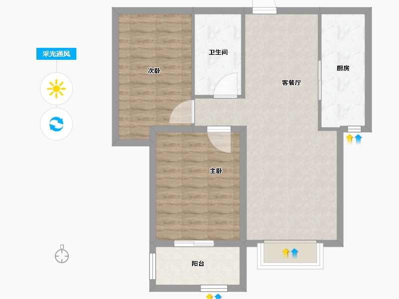 河北省-保定市-卓正上东区-70.97-户型库-采光通风