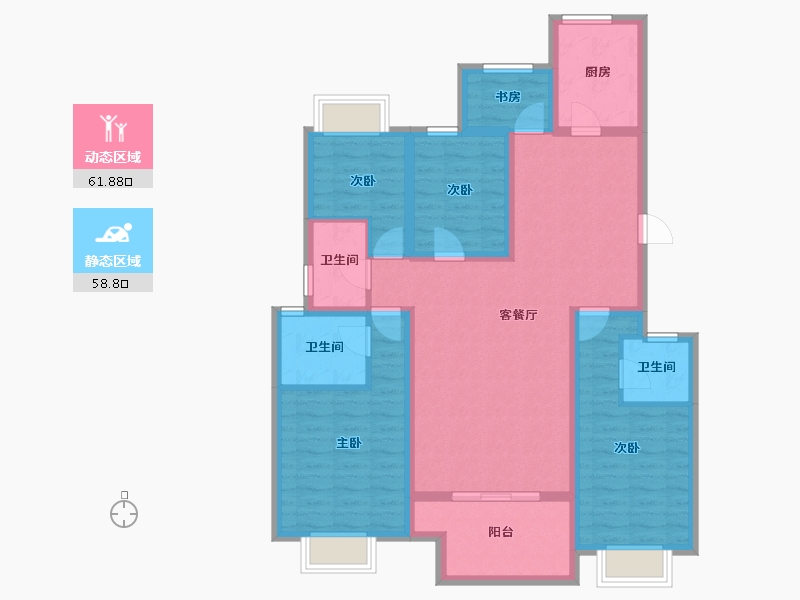 江苏省-南京市-和凤镇凤凰园.-106.80-户型库-动静分区