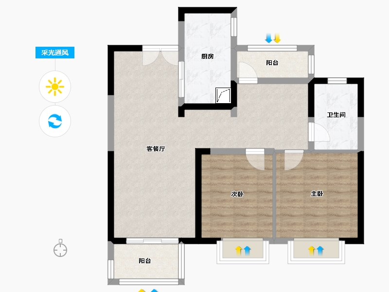 江苏省-苏州市-兰亭都荟-78.00-户型库-采光通风