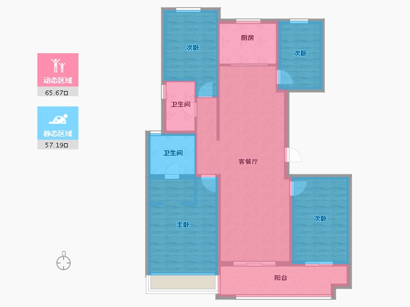 山东省-滨州市-恒兴·幸福城-110.40-户型库-动静分区