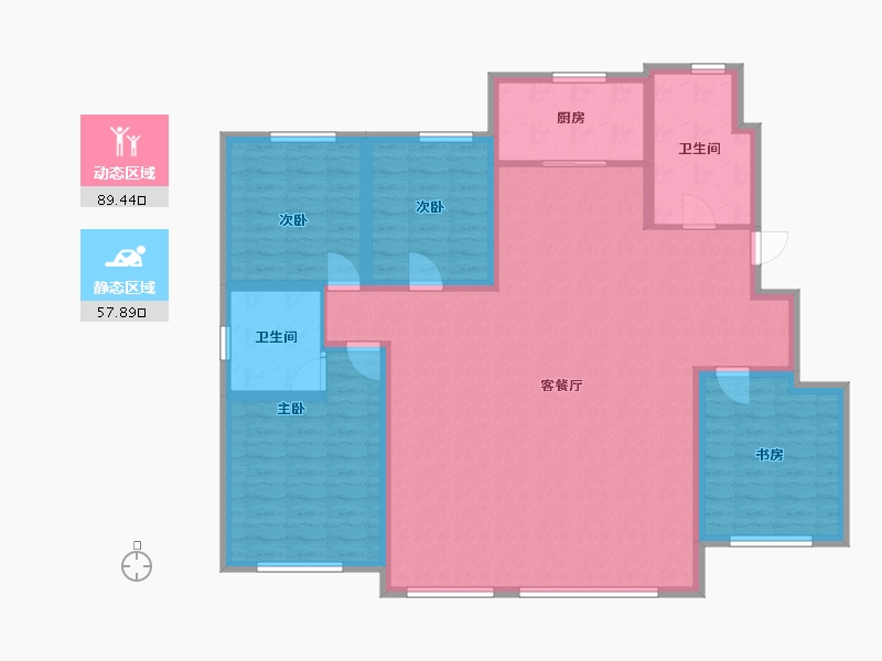 辽宁省-沈阳市-自然城-165.00-户型库-动静分区