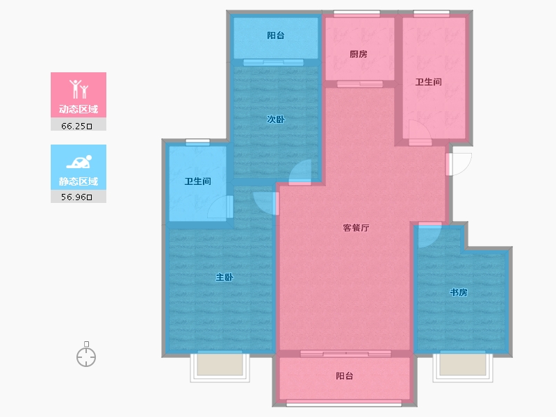 陕西省-西安市-天鹅湖-110.16-户型库-动静分区