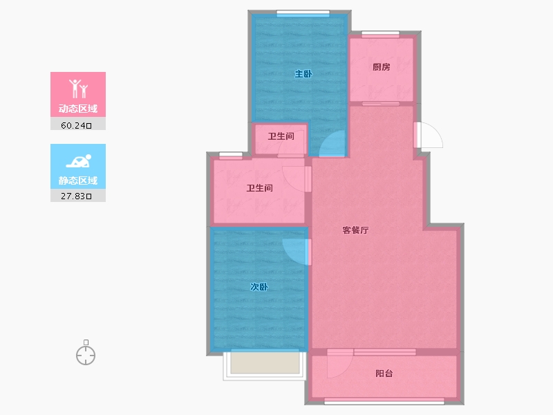 辽宁省-丹东市-鹿羚·是川-79.23-户型库-动静分区