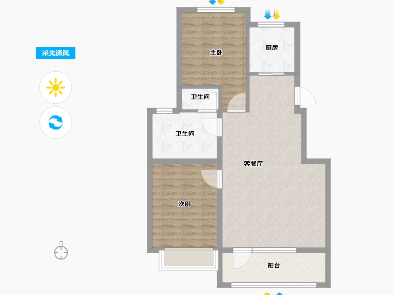 辽宁省-丹东市-鹿羚·是川-79.23-户型库-采光通风