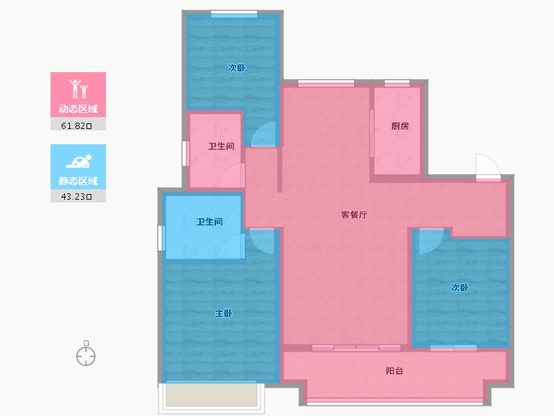 山东省-滨州市-绿地雲栖桃源-93.99-户型库-动静分区