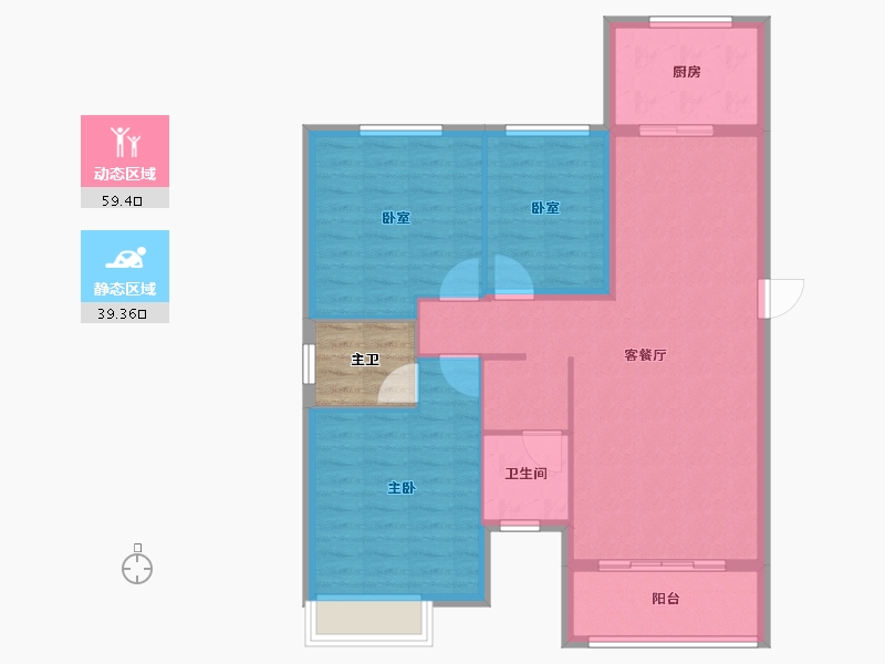 湖南省-湘西土家族苗族自治州-凤凰大唐领御-93.76-户型库-动静分区