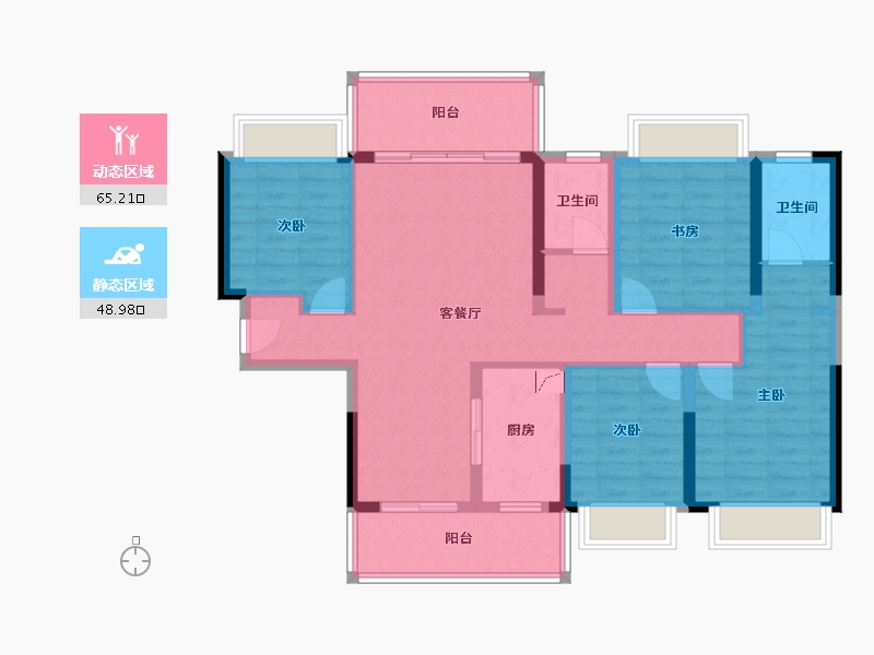 广西壮族自治区-南宁市-地委大院-101.32-户型库-动静分区