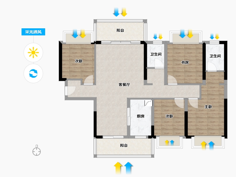 广西壮族自治区-南宁市-地委大院-101.32-户型库-采光通风