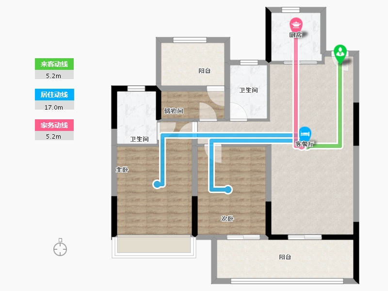 安徽省-宣城市-宛陵新语-98.00-户型库-动静线