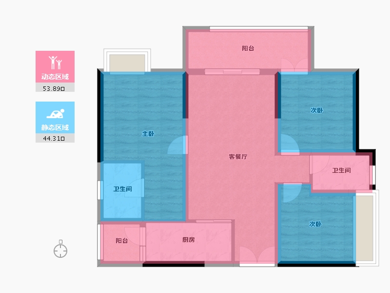 四川省-成都市-川发天府上城-87.65-户型库-动静分区