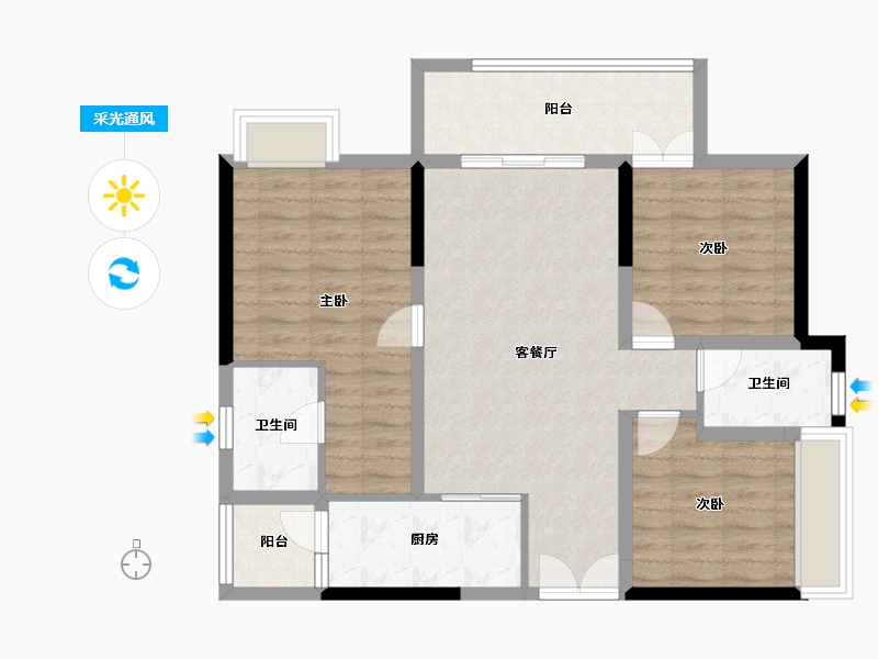 四川省-成都市-川发天府上城-87.65-户型库-采光通风