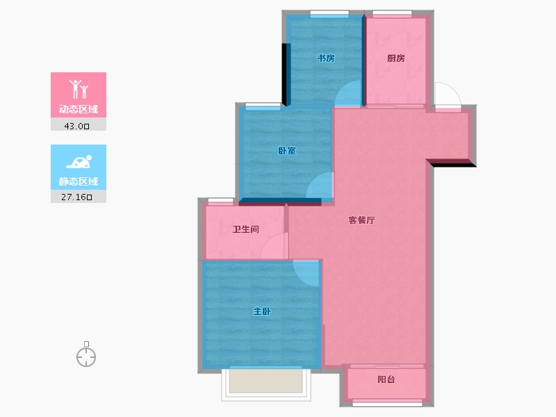 浙江省-嘉兴市-鸿栩·蔚蓝海岸府-63.20-户型库-动静分区