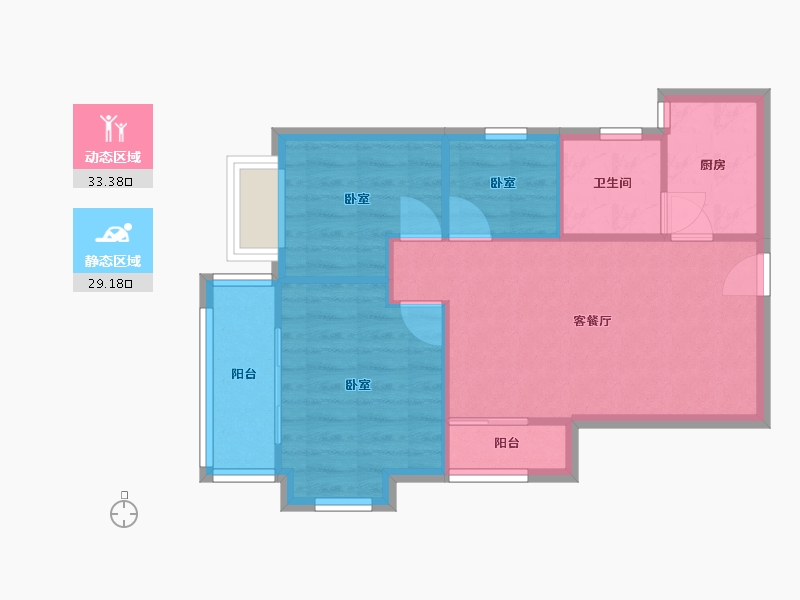 广东省-广州市-贝丽花园-77.00-户型库-动静分区