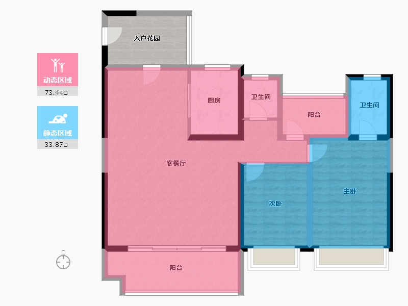 广东省-韶关市-碧桂园太阳城-104.33-户型库-动静分区