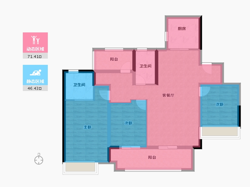 广东省-惠州市-华润置地惠州曦江润府-105.23-户型库-动静分区