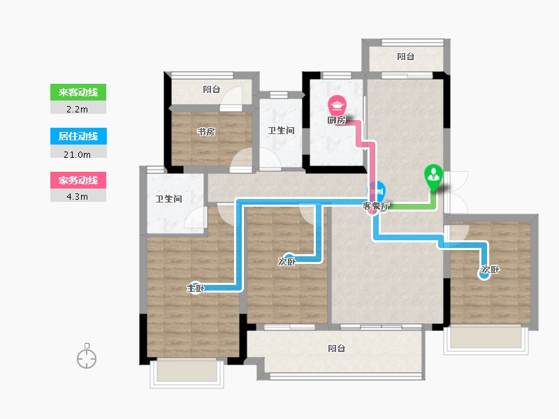 湖南省-长沙市-爱情公望府-108.32-户型库-动静线