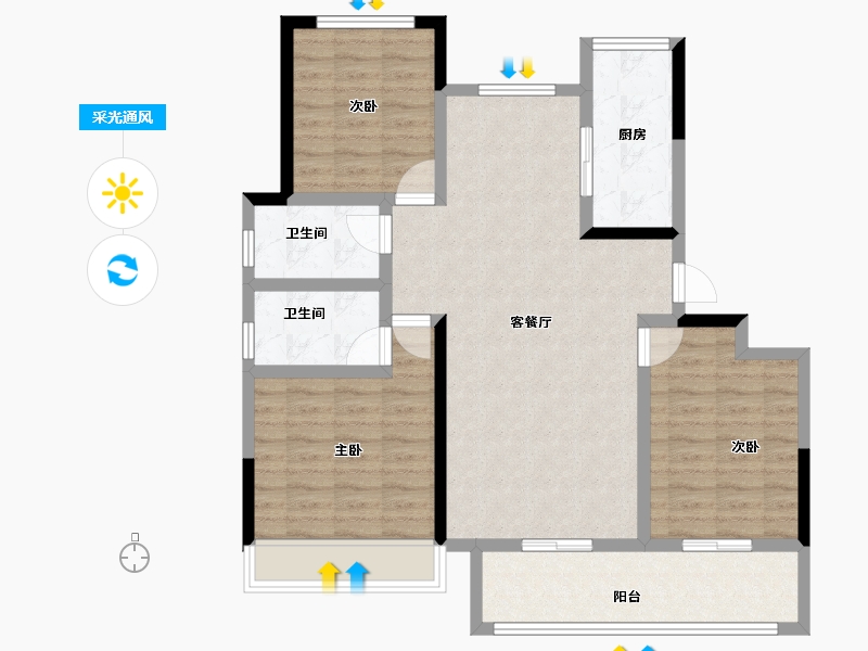 山东省-济南市-新鸥鹏教育城-95.90-户型库-采光通风