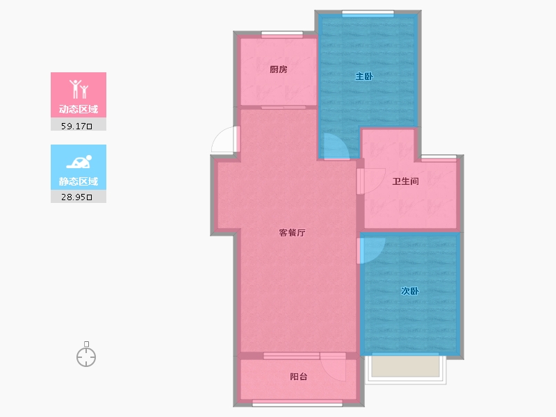 辽宁省-丹东市-鹿羚·是川-79.55-户型库-动静分区