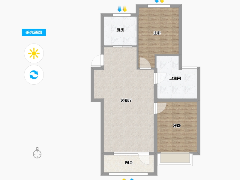 辽宁省-丹东市-鹿羚·是川-79.55-户型库-采光通风