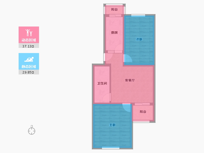 北京-北京市-东花市北里-东区-65.00-户型库-动静分区