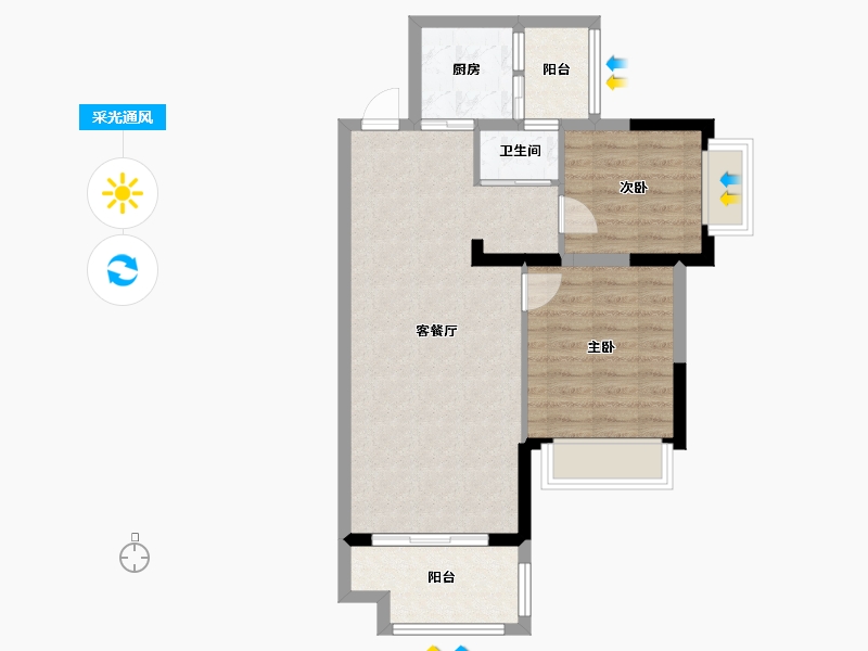 湖南省-湘潭市-欣积福湾-70.00-户型库-采光通风