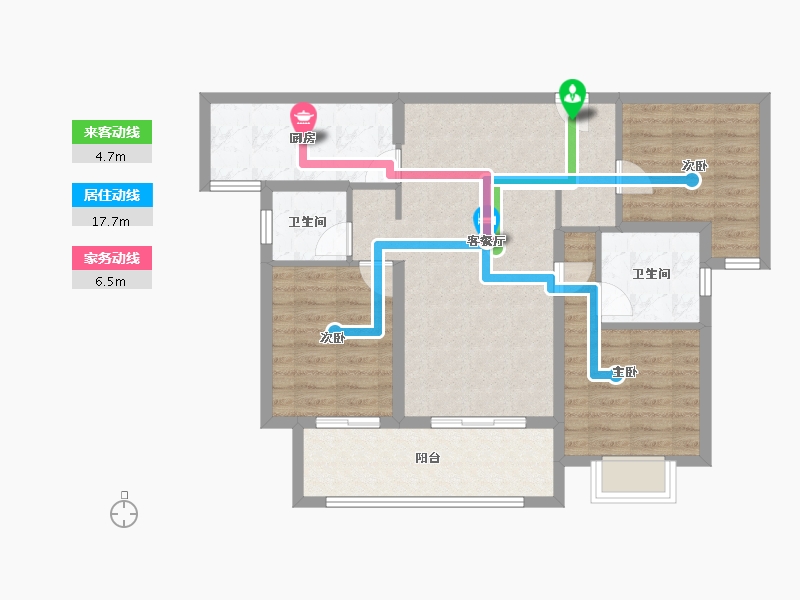 陕西省-咸阳市-鑫苑·品悦集-88.01-户型库-动静线