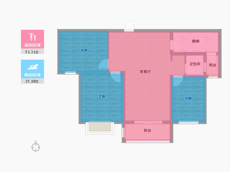 山西省-吕梁市-金亿学府城-91.84-户型库-动静分区