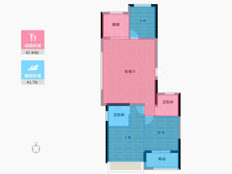 浙江省-嘉兴市-龙湖·蔚澜香缇-76.00-户型库-动静分区