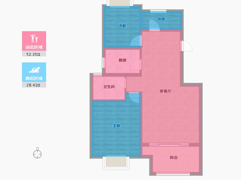 江苏省-南京市-和凤镇凤凰园.-71.97-户型库-动静分区