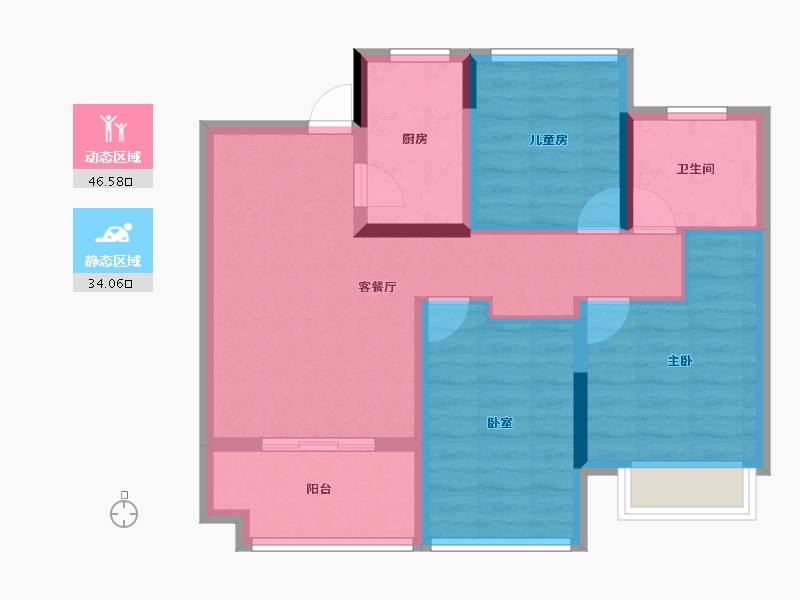 安徽省-合肥市-和悦庐鸣-71.20-户型库-动静分区