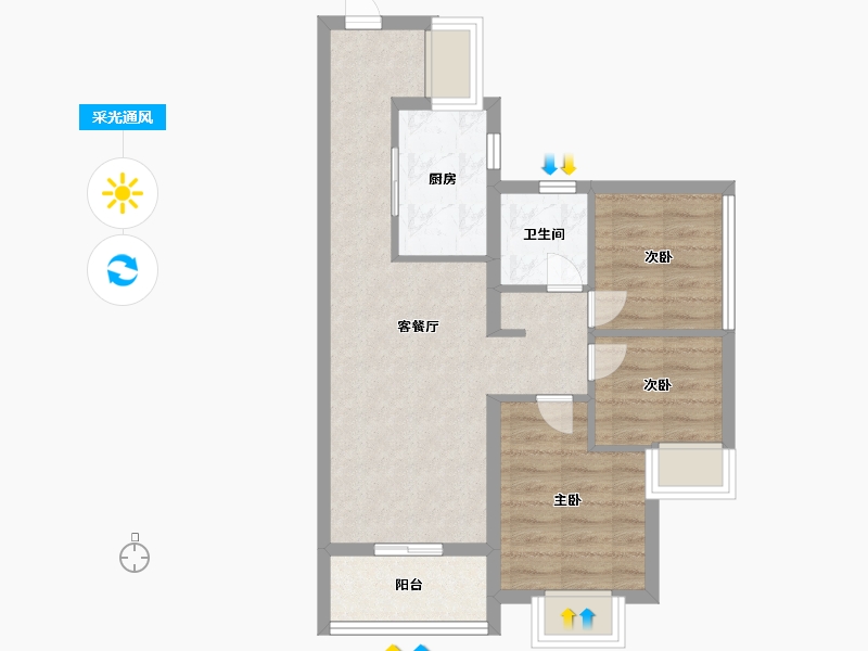 广东省-广州市-中建鄂旅投岭南悦府-78.80-户型库-采光通风