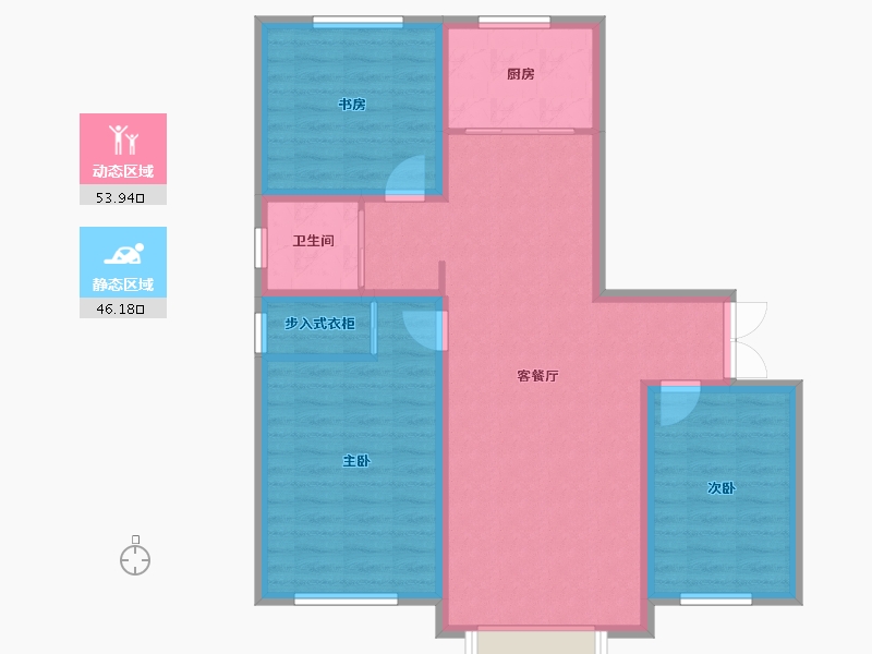 新疆维吾尔自治区-巴音郭楞蒙古自治州-春天花园-106.00-户型库-动静分区