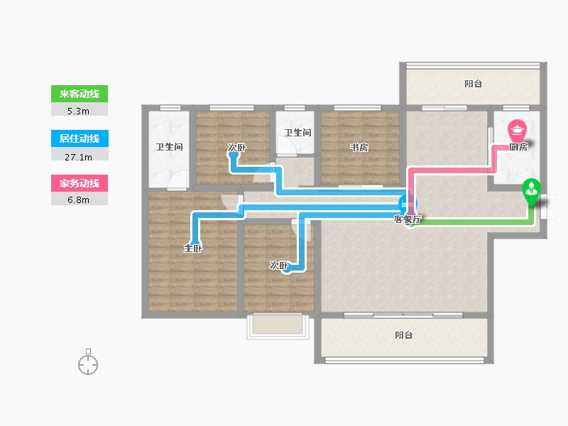 陕西省-西安市-天鹅湖-127.68-户型库-动静线