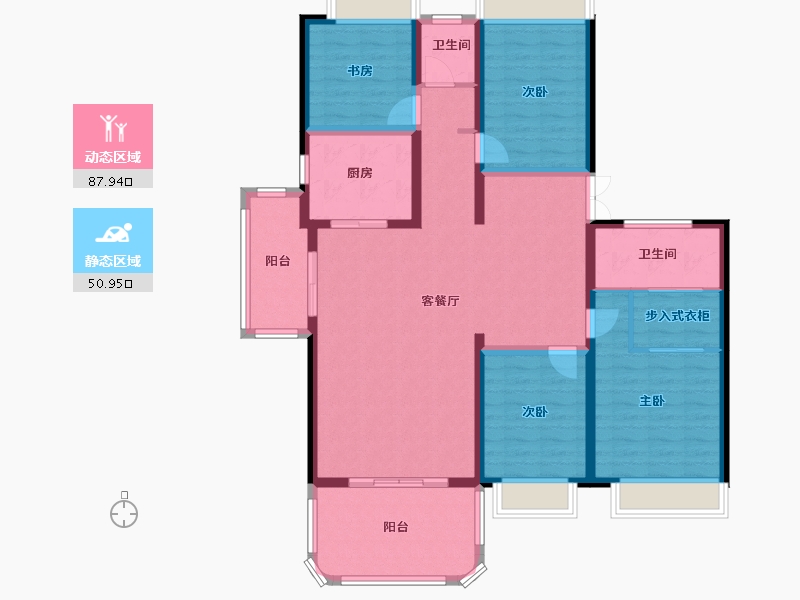 云南省-玉溪市-宁海盛景-124.43-户型库-动静分区