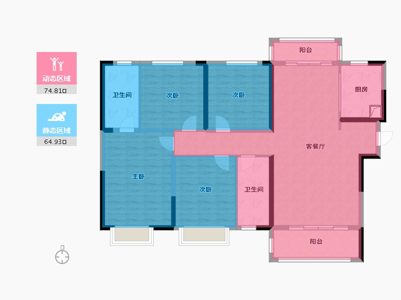 江西省-宜春市-阳光城3期-126.00-户型库-动静分区