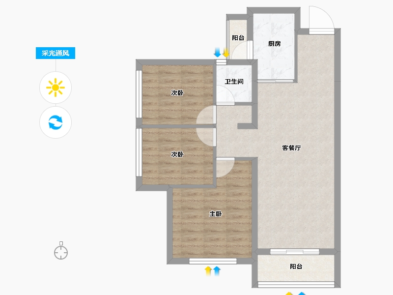 四川省-成都市-天悦世家-70.06-户型库-采光通风