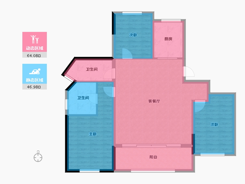 湖北省-武汉市-尚璟瑞府-100.62-户型库-动静分区