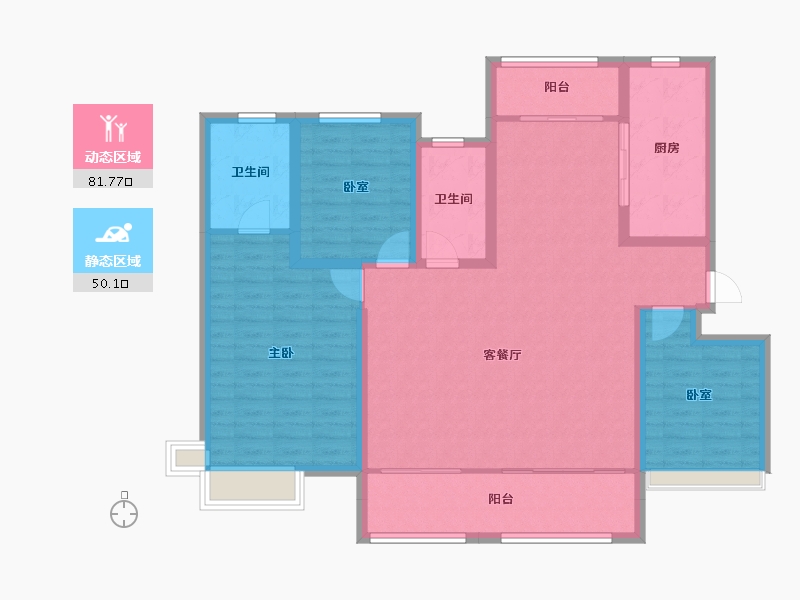 山东省-淄博市-南益名士华府-119.49-户型库-动静分区