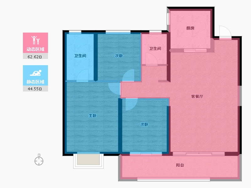 江苏省-南京市-金基雅玥-96.73-户型库-动静分区