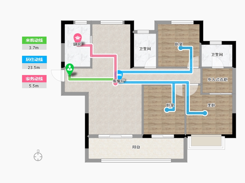 河南省-信阳市-康桥学苑-95.00-户型库-动静线