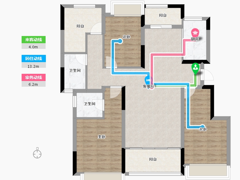 湖南省-长沙市-新城明昱东方-101.90-户型库-动静线