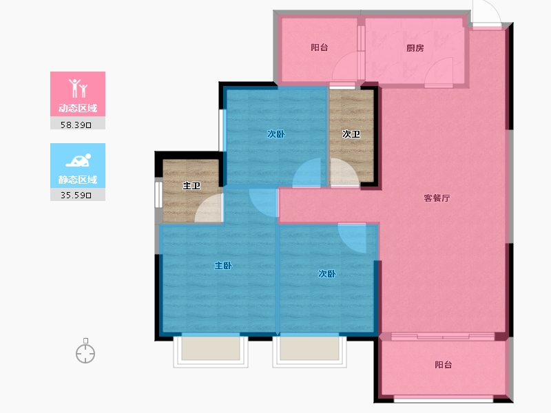 广西壮族自治区-河池市-河池澳门国际城-93.05-户型库-动静分区