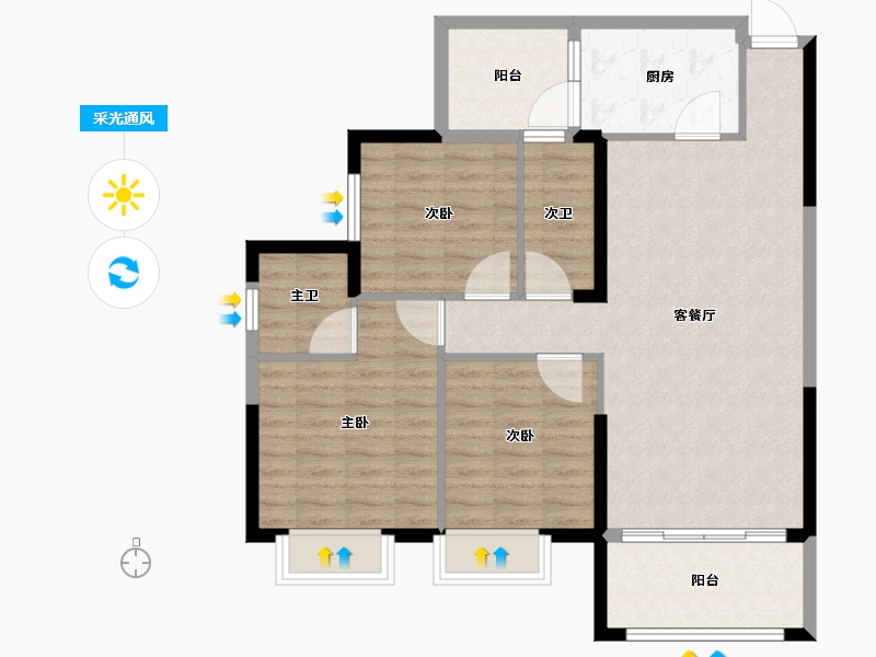 广西壮族自治区-河池市-河池澳门国际城-93.05-户型库-采光通风