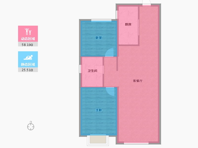 黑龙江省-哈尔滨市-金地峯范-76.00-户型库-动静分区