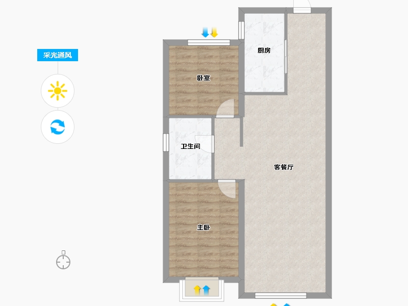 黑龙江省-哈尔滨市-金地峯范-76.00-户型库-采光通风