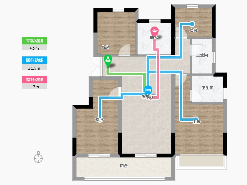 浙江省-宁波市-荣安柳岸风荷-87.20-户型库-动静线