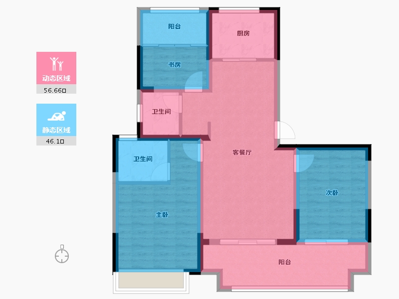 河南省-焦作市-三盛天悦府-92.00-户型库-动静分区